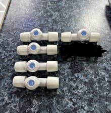 Image of 15mm Push Fit Valves Hep2O Pack of 5 HX37/15W Shut-Off Valves Hot/Cold