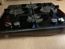 Image of Hotpoint Gas Hob FTGHG641D/H  60cm 4 Burners Black Glass Top of range