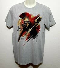 Image of Assassins Creed T-shirt Summer Shirt Gray Cotton Size M - XXL