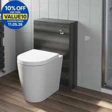 Image of 500mm Bathroom Toilet BTW Back To Wall Furniture Unit Pan Soft Close Grey Modern
