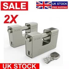 Image of 2x Heavy Duty 74mm Container Padlocks – High Security "SWIFT" Shutter Lock Set