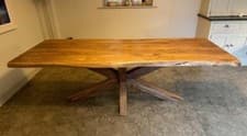 Image of Dining Table - 240cm x 100cm - Live Edge - Solid Acacia Wood - Seats 8-10