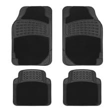 Image of Stellar Heavy Duty Combination Carpet Car Mat Set Carpet Rubber Car Set of 4