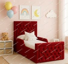 Image of Plush Velvet Kids bed 2ft6 small single  3ft single  and 4ft small double