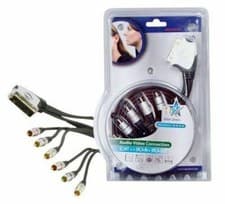 Image of Pro Scart to 6 Phono RCA Lead AV in Out DVD Video TV TFT Audio Video Cable 1.5m