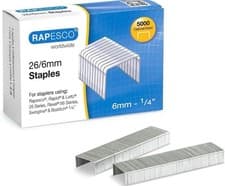 Image of 3x Rapesco S11662Z3 Galvanised Staples - 5000 x 26/6mm (15000)