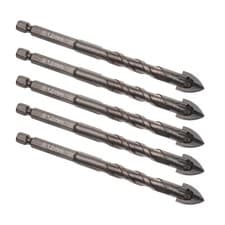 Image of 5pcs Titanium Masonry Drill Bit - [12mm x 122mm] Concrete Drill Bit w Hex Shank