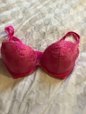 Image of Ann Summers Breathless Plunge Pink Bra For Woman New With Tag Size Uk 34 F