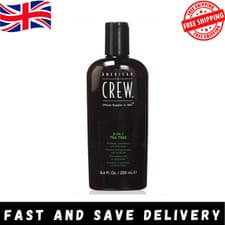 Image of American Crew 3‑in‑1 Tea Tree Shampoo Conditioner Body Wash Minty Fresh 250 ml