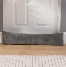 Image of Faux Fur Fleece Draft Excluder Window Insulation Weather Draught Door Stopper