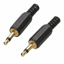 Image of 2 Pack 3.5mm Mono Jack Plug End Gold Solder Yourself [2 Pack]