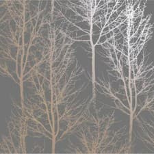 Image of Holden Decor Rhea Zandra Trees Grey/Rose Gold Metallic Finish Wallpaper 90761