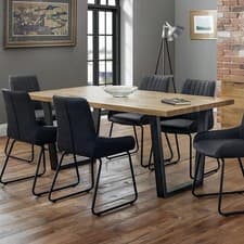 Image of Julian Bowen Brooklyn Rectangular Dining Table (Oak/Gunmetal)