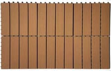 Image of Interlocking Decking Tiles Outdoor Garden Terrace Patio WPC Deck Flooring Tiles