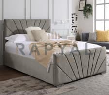 Image of LIZZO OTTOMAN STORAGE BED PANEL PLUSH VELVET UPHOLSTERED BED FRAME