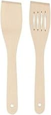 Image of Chef Aid Wooden Spatulas, Set of Two Including 30 cm Slotted Spatula and 30 cm 