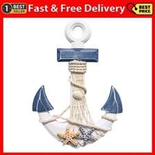 Image of Anchor Wall Hanging Decor, Nautical Anchor Ship, Sea Anchor Ornaments, Wooden Me