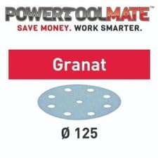 Image of Festool 497148 Sanding Disc Abrasive Sheet Granat STF D125/8 Grit 120  -10 Pack