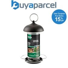 Image of Gardman Black Metal Steel Seed Wild Bird Hanging Garden Feeder A01172