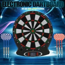 Image of Electronic Dartboard LCD Scoring Dart Game Set 6 Darts Home Pub Game