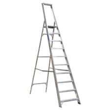 Image of Sealey Industrial Step Ladder Aluminium 10 Steps 150kg Capacity 3.7m AXL10