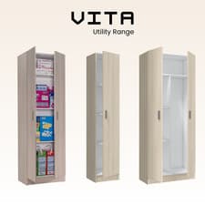 Image of VITA Utility Laundry Cupboard / Cabinet Storage Units 3 Options in Oak