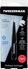 Image of Tweezerman Eyebrow Tweezers Slanted Stainless Steel Black Large Size