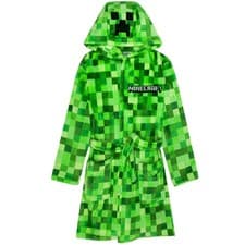 Image of Minecraft Boys Creeper Pixel Dressing Gown7-8 Years Green  NS5666