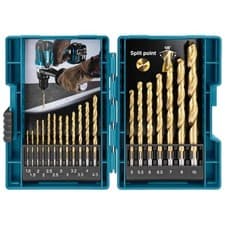 Image of Makita B-67795 19 Piece HSS-Tin Drill Bit Set In Case 1.5 mm to 10mm