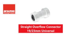 Image of McAlpine Overflow Universal Compression Straight Connector 19/23mm R1M-CO Whit