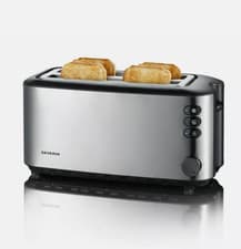 Image of Severin Automatic Long Slot Toaster 4 Slice 1400W Brushed Stainless Steel AT2509
