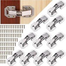 Image of 10 Pack Silent Close Kitchen Cabinet Hinges 90 Degree Wardrobe Door Hardware
