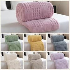 Image of Flannel Fleece Blanket Mink Large Warm Plain Sofa Bed Throw All Colors & Sizes