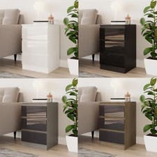 Image of Gloss 3 Drawer Skagen High Wooden Bedroom Chest Cabinet No Handle Drawer Storage