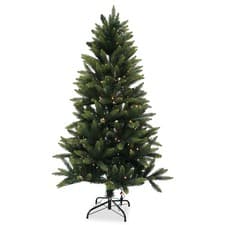 Image of Pre-lit Christmas Tree 4ft 5ft 6ft Artifical Bushy Xmas Tree Warm White LEDs UK