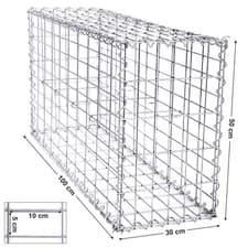 Image of SONGMICS Gabion Stone Basket Retaining Wall Garden wire cage fench privacy fench