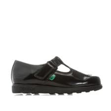 Image of Girl's Kickers Children Fragma T-Bar Patent Shoes in Black