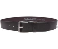 Image of Timberland Mens Dark Brown Leather Belt Small ( fits 32” ) New