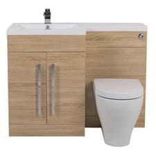 Image of Bathroom 1100mm L Shape Combination Suite Toilet, Vanity Unit & Basin All Colour