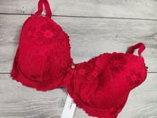 Image of NEW Boux Avenue Pillar Box Sweetheart Lace Balconette Bra Underwired UK 34G
