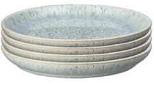 Image of Denby - Halo Speckle Medium Plates Set of 4 - Grey, Neutral Patterned Coupe Dish