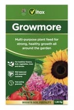 Image of Vitax Growmore Multi-Purpose Plant Food Feed Nutrients Fertiliser 1.25kg