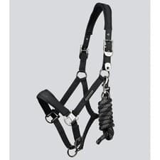 Image of Premier Equine Duco Padded Head Collar With Lead Rope in Black