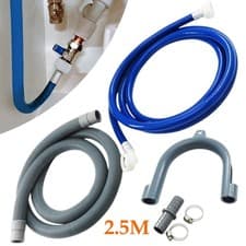 Image of 2.5m Universal Washing Machine Extension Kit Inlet Fill & Waste Drain Hose Set