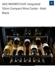 Image of AEG NKW8P21KAT Built In Drop Door Wine Cooler Matt Black BNIB