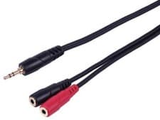 Image of 3.5mm Stereo Jack Plug to 2x 3.5mm Mono Jack Socket, 0.3m - PLS00823