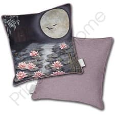 Image of The Chateau Cushion Moonlight Water Lily Flower Pond Dusk by Angel Strawbridge