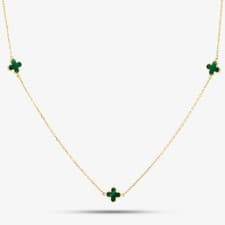 Image of 9ct Yellow Gold Malachite Petal Necklace 1.19.1620