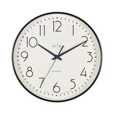 Image of Acctim Earl Wall Clock Non Ticking Sweep Seconds Hand 250mm Diameter Black 22563