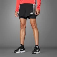 Image of adidas Adizero 2 in 1 Running Shorts Mens Compression Layer Black Gel Pocket